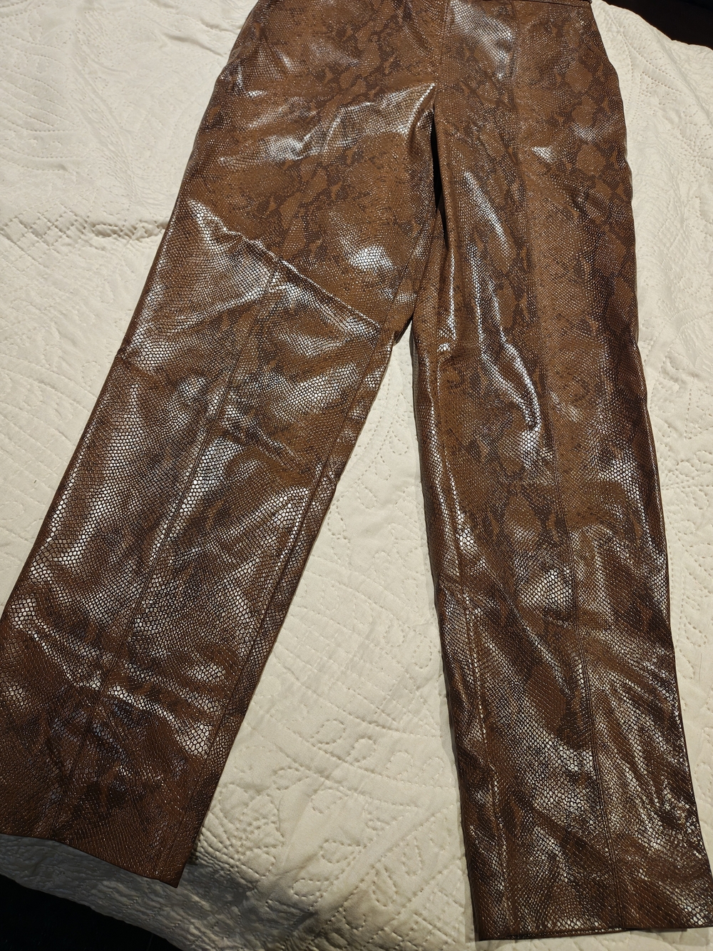 Twin-Set Brown Snake-Print Wide-Leg Pants Size 4 US